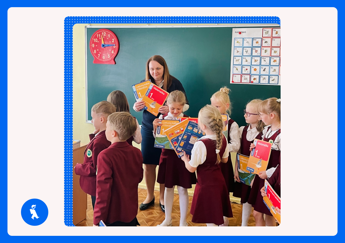 Serijos „Maži milžinai“ lietuvių kalbos ir matematikos vadovėliai 1 klasei pasiekė pirmąją mokyklą!